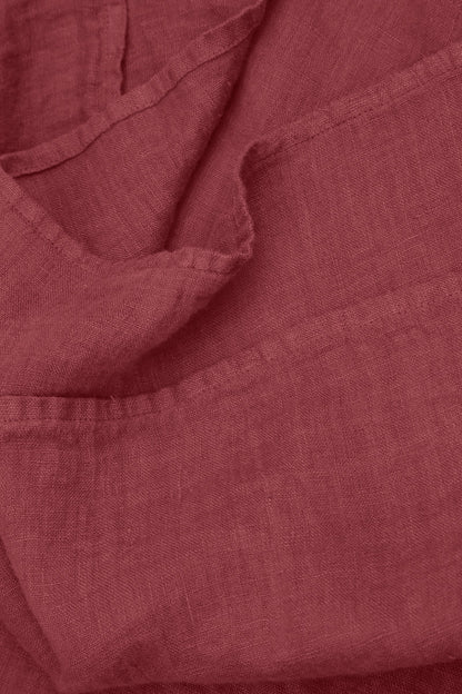 Layered Sleeveless Antique Ruby Gauze Linen Top 5