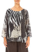 Layered Wild Ink Textured Silk Blouse 1