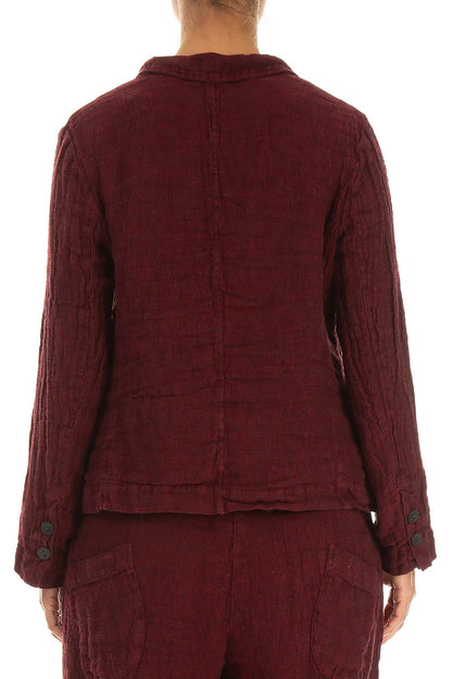 Lined Ruby Mélange Linen Jacket