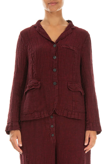 Lined Ruby Mélange Linen Jacket