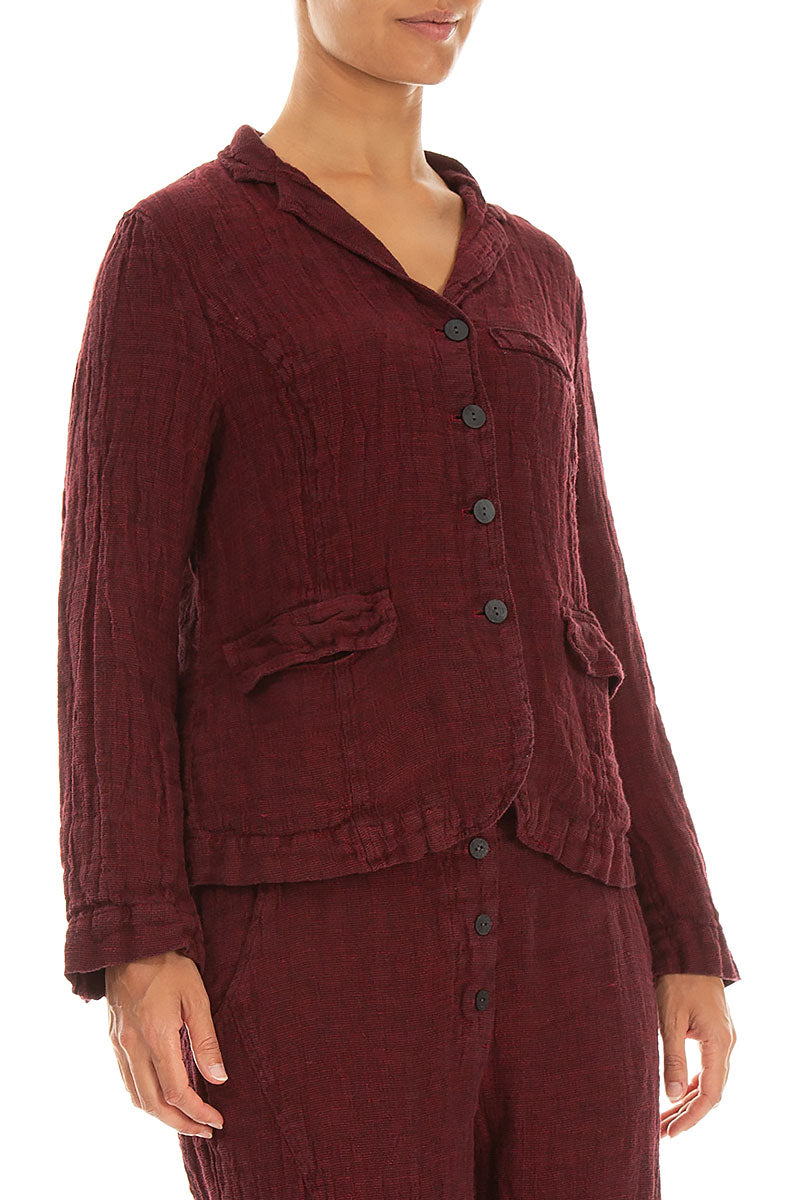 Lined Ruby Mélange Linen Jacket