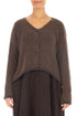 Longer Back Brown Wool Cardigan 1