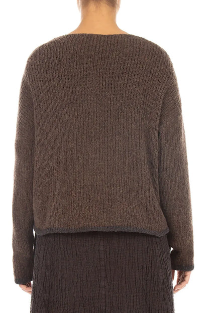Longer Back Brown Wool Cardigan 2
