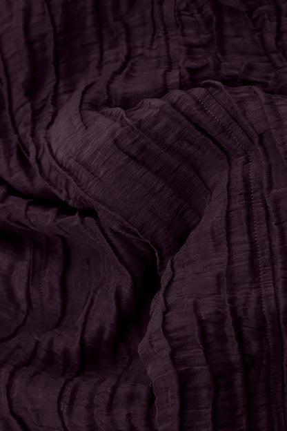 Longer Back Deep Plum Crinkled Silk Tunic