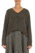 Longer Back Khaki Wool Cardigan 1