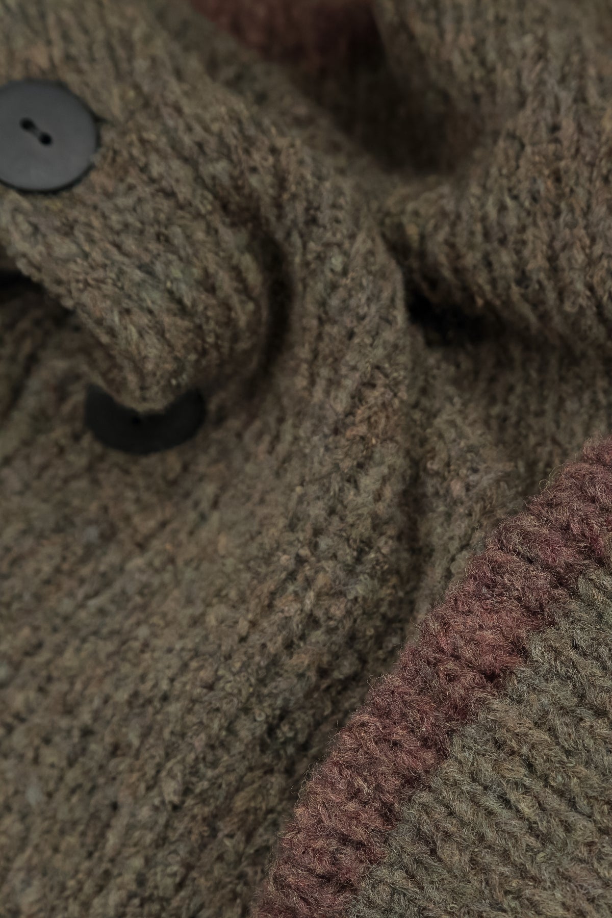 Longer Back Khaki Wool Cardigan 5