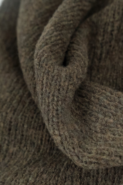 Longer Back Khaki Wool Cardigan 6