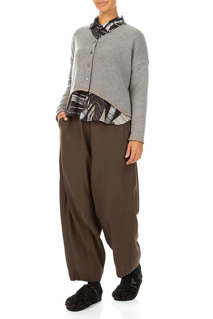Longer Back Light Grey Cashmere Cardigan