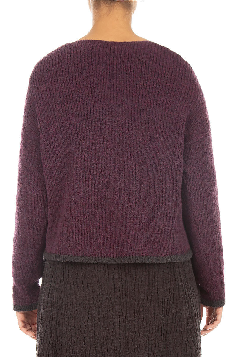 Longer Back Mulberry Wool Cardigan