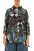 Loose Art Mosaic Textured Silk Shirt 1