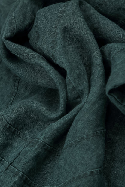 Loose Back Pockets Teal Linen Trousers 5