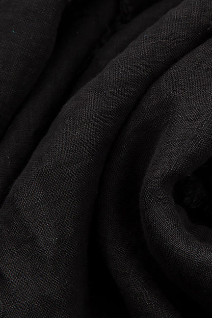Loose Black Gauze Linen Shirt 5