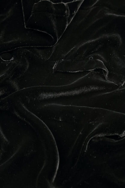 Loose Black Silk Velvet Trousers 4