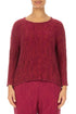 Loose Boxy Ruby Circle Silk Linen Blouse 1