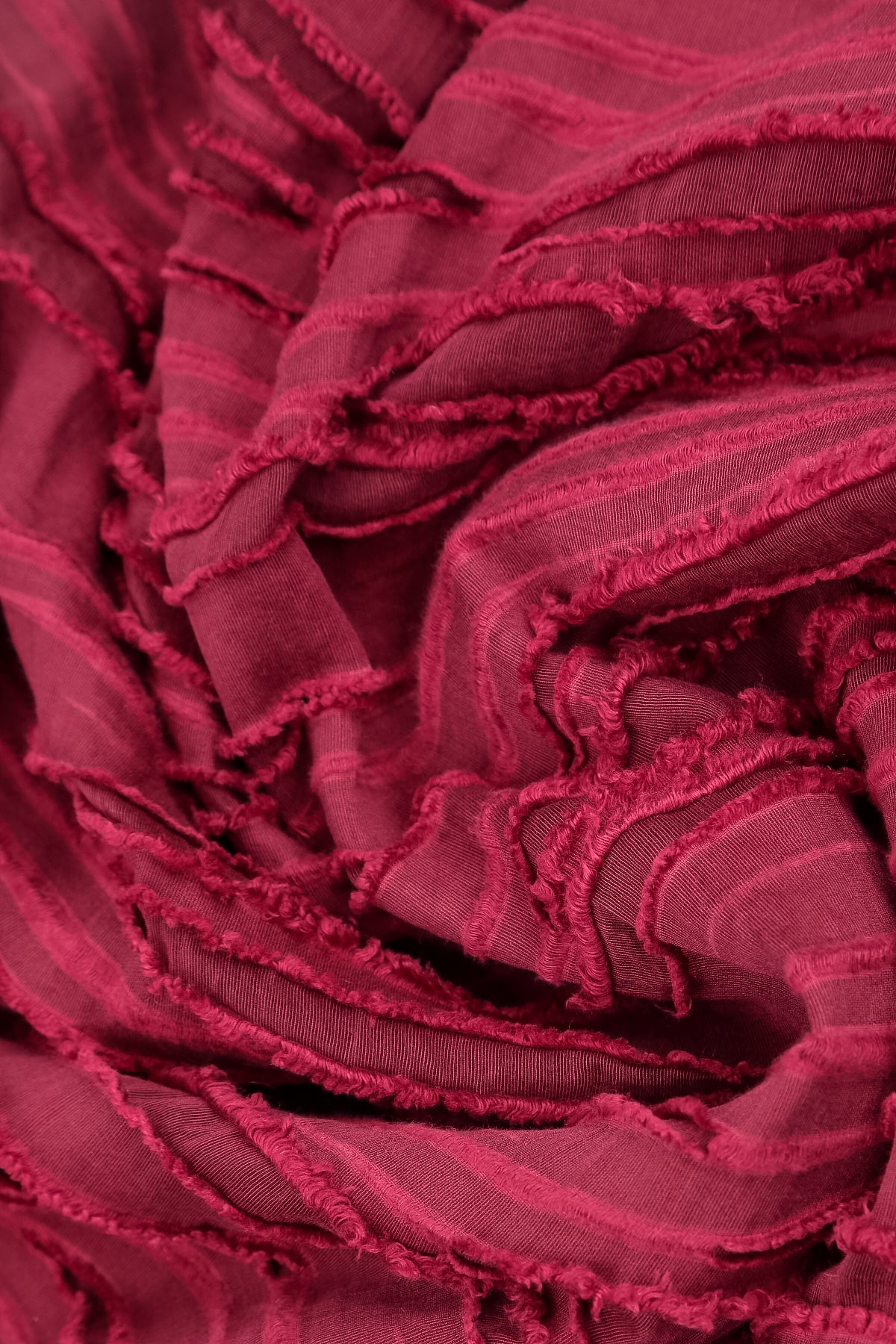 Loose Ruby Fray Weave Shirt