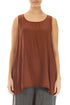 Loose Sleeveless Cinnamon Silk Bamboo Top 1