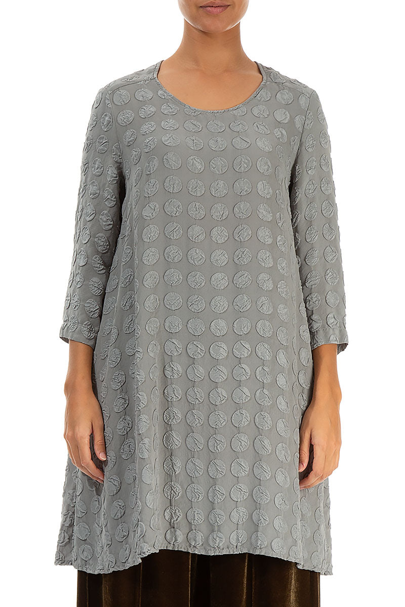 Loose Silver Sage Bubble Silk Tunic