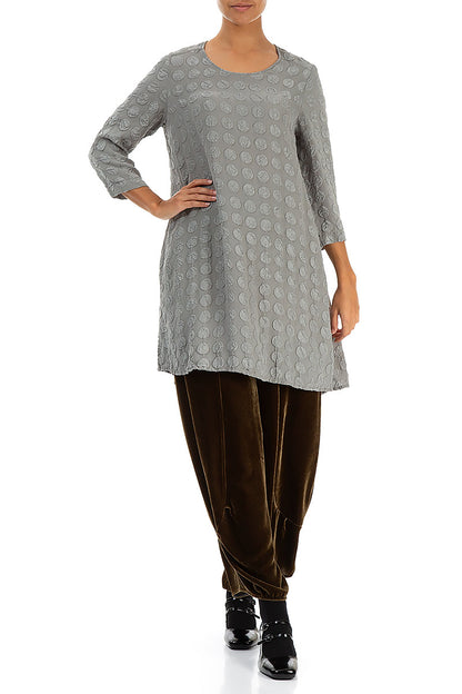 Loose Silver Sage Bubble Silk Tunic3