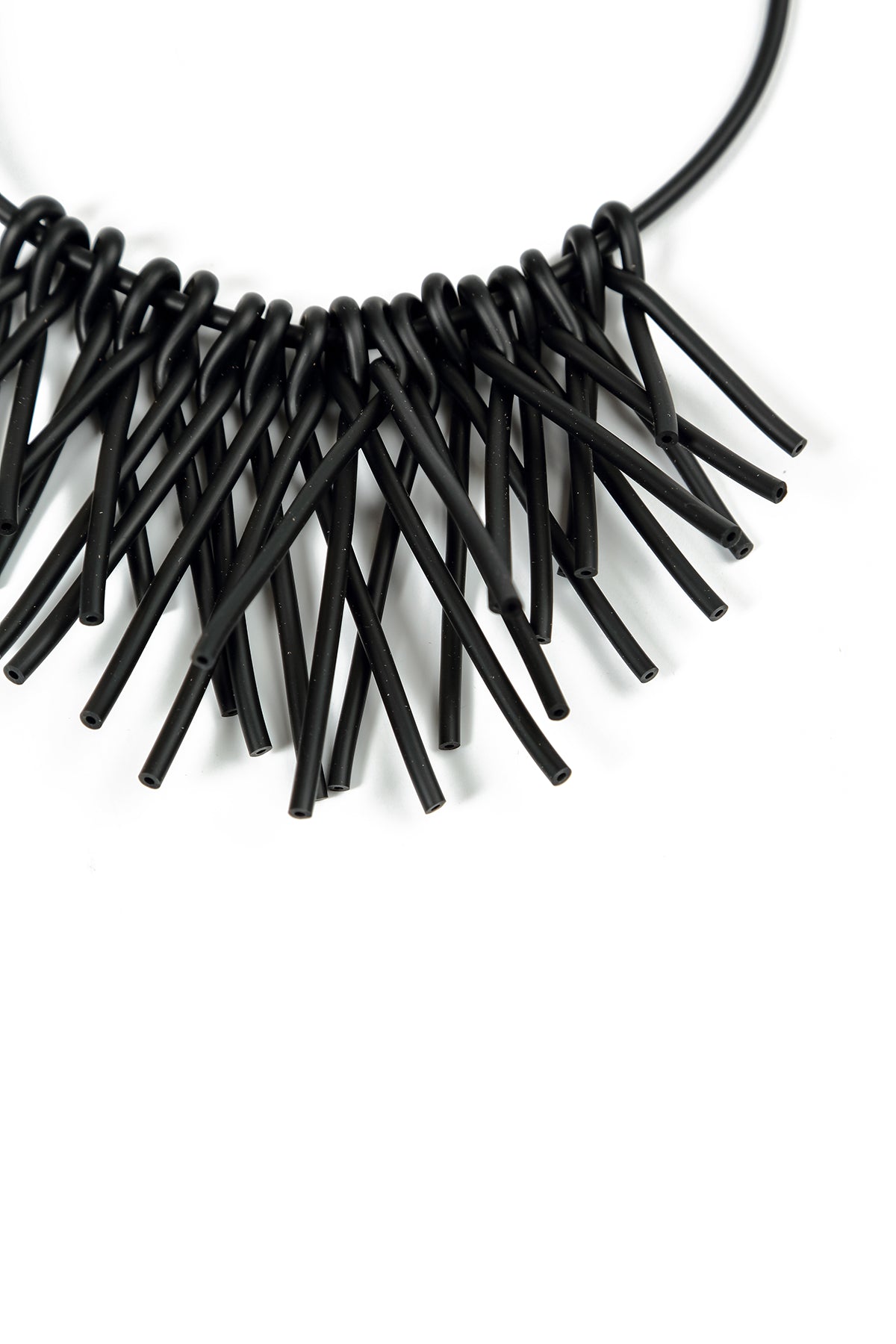 Midnight Cluster Black Rubber Necklace 4