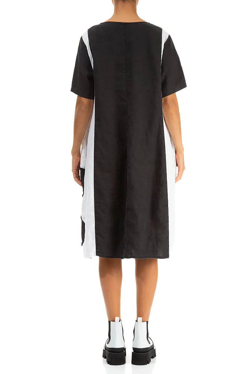 Monochrome Petal Linen Dress 3