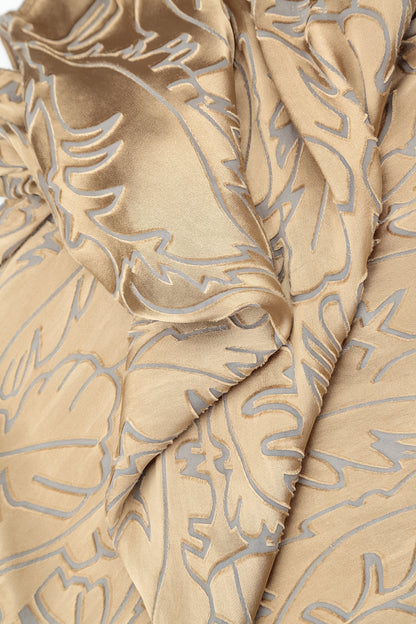 Olive Devoré Feather Silk Scarf 5