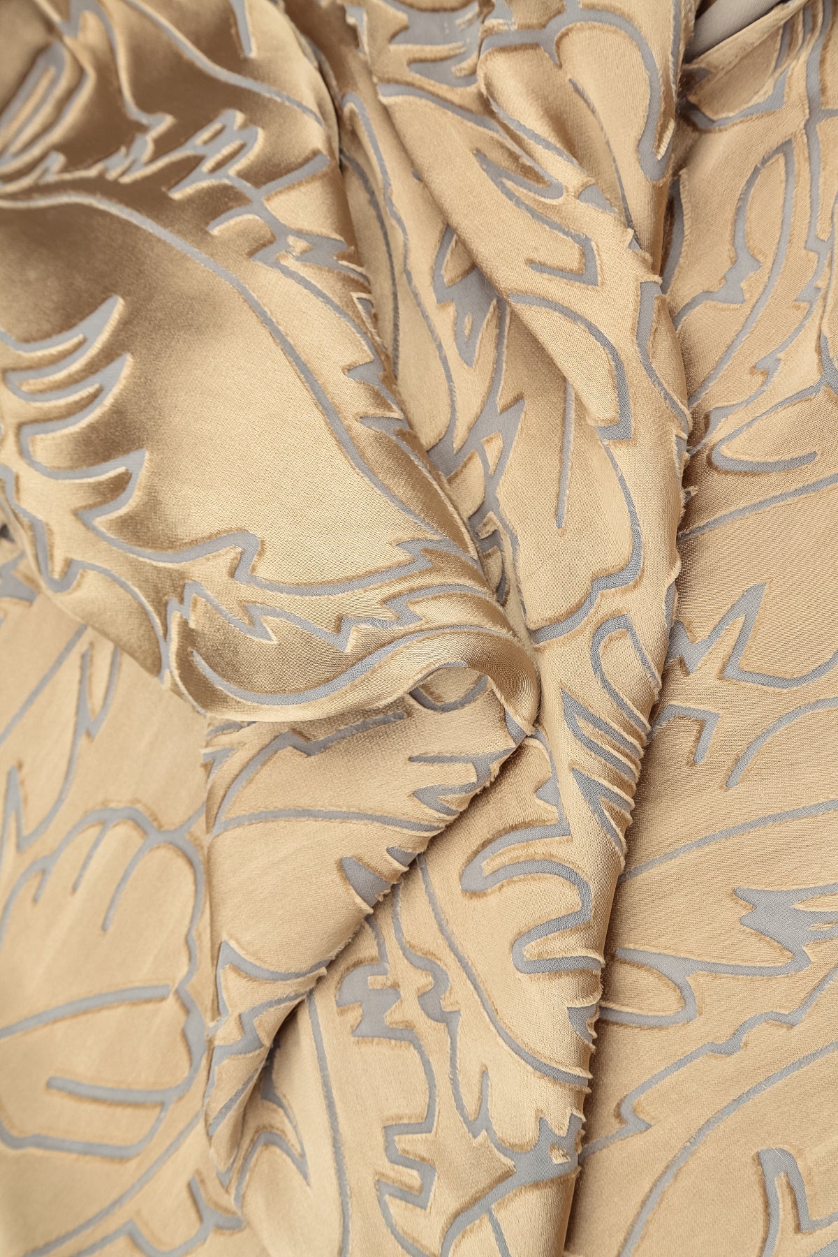 Olive Devoré Feather Silk Scarf 4