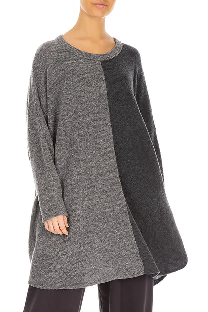 Oversized Dual Grey Wool Sweater