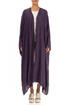 Oversized Raw Edge Amethyst Gauze Linen Jacket 1