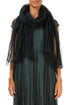 Peacock Crumpled Silk Chiffon Scarf 1