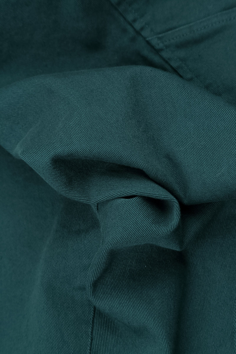 Relaxed Barrel Deep Turquoise Stretch Cotton Trousers