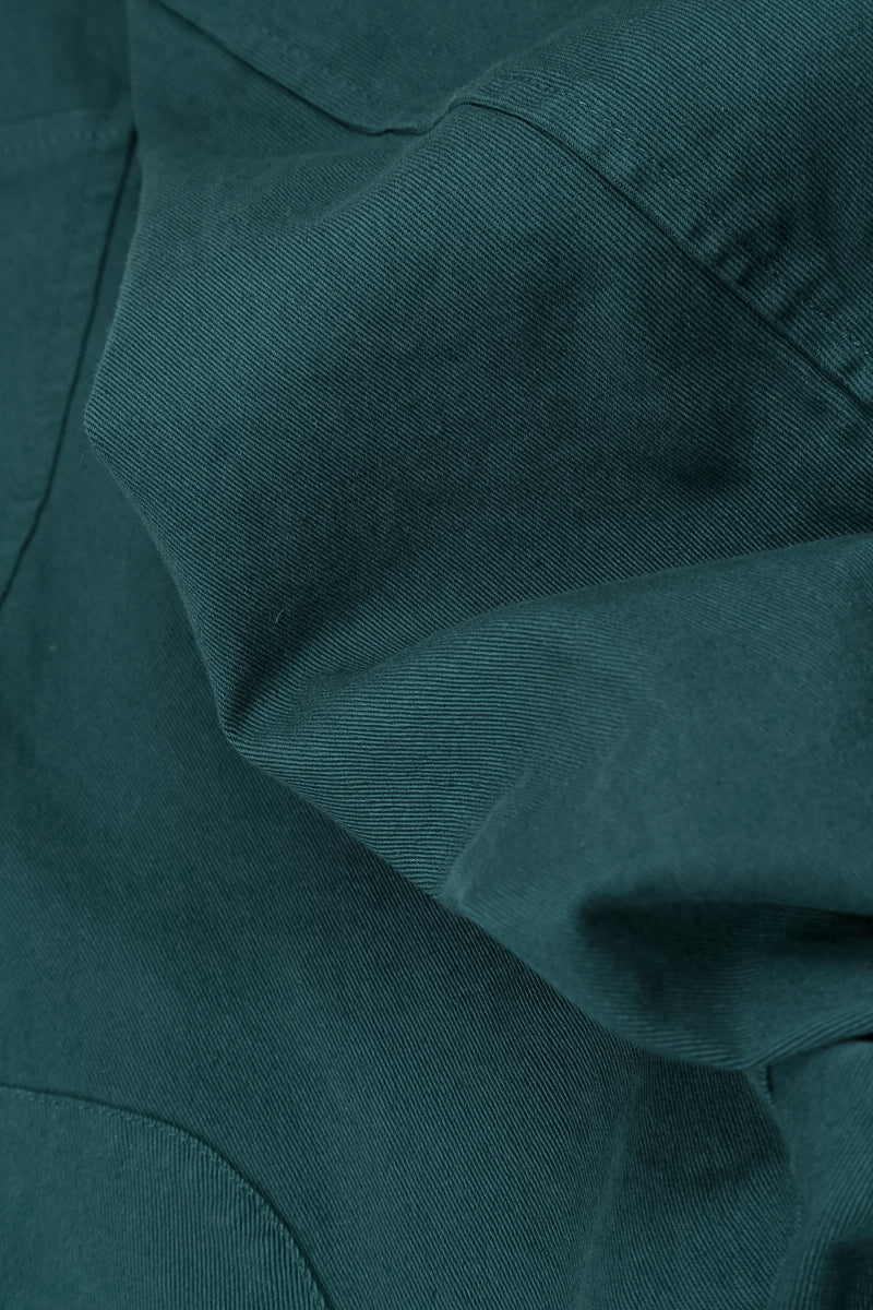 Relaxed Barrel Deep Turquoise Stretch Cotton Trousers