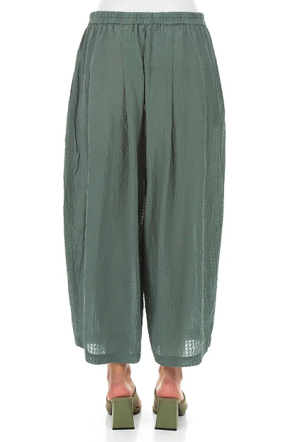Relaxed Sage Textured Silk Trousers 2