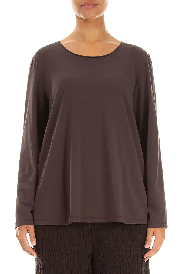Relaxed Truffle Brown Cotton Blouse 1