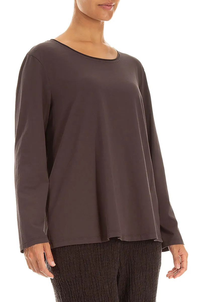 Relaxed Truffle Brown Cotton Blouse 3