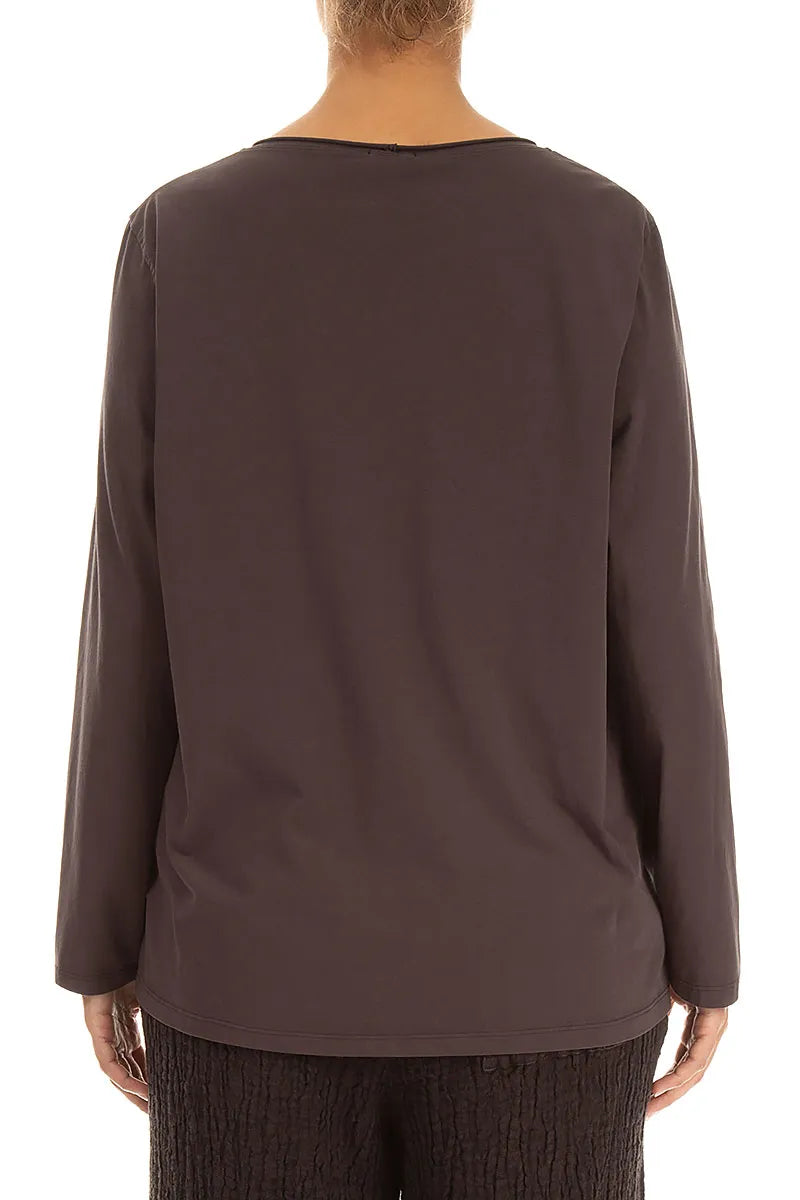 Relaxed Truffle Brown Cotton Blouse 2