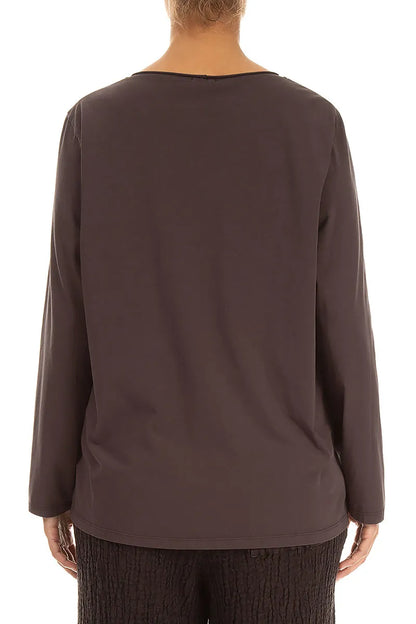 Relaxed Truffle Brown Cotton Blouse 2