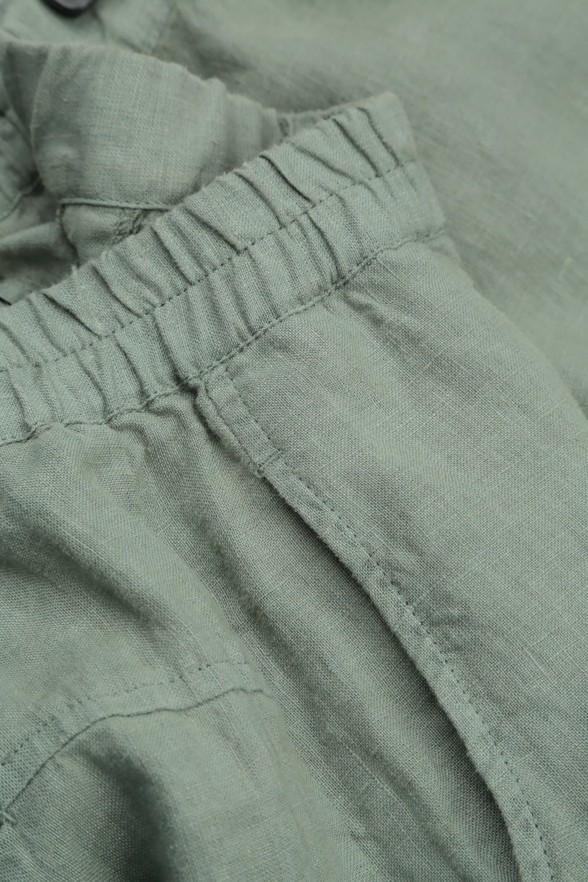 Roll Up Sage Linen Trousers 4