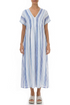 Romantic Blue Wash Stripe Linen Dress 1