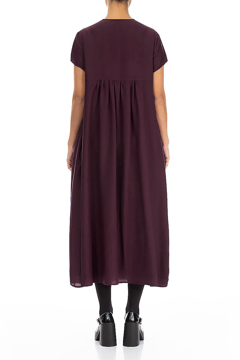 Romantic Deep Plum Silk Bamboo Dress