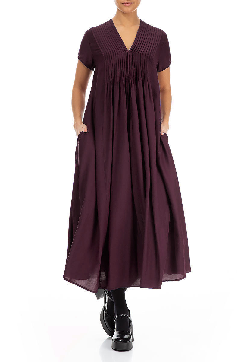 Romantic Deep Plum Silk Bamboo Dress