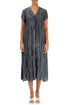 Romantic Graphite Crumpled Pure Silk Dress 1