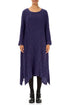 Royal Purple Circle Silk Linen Shift Dress 1