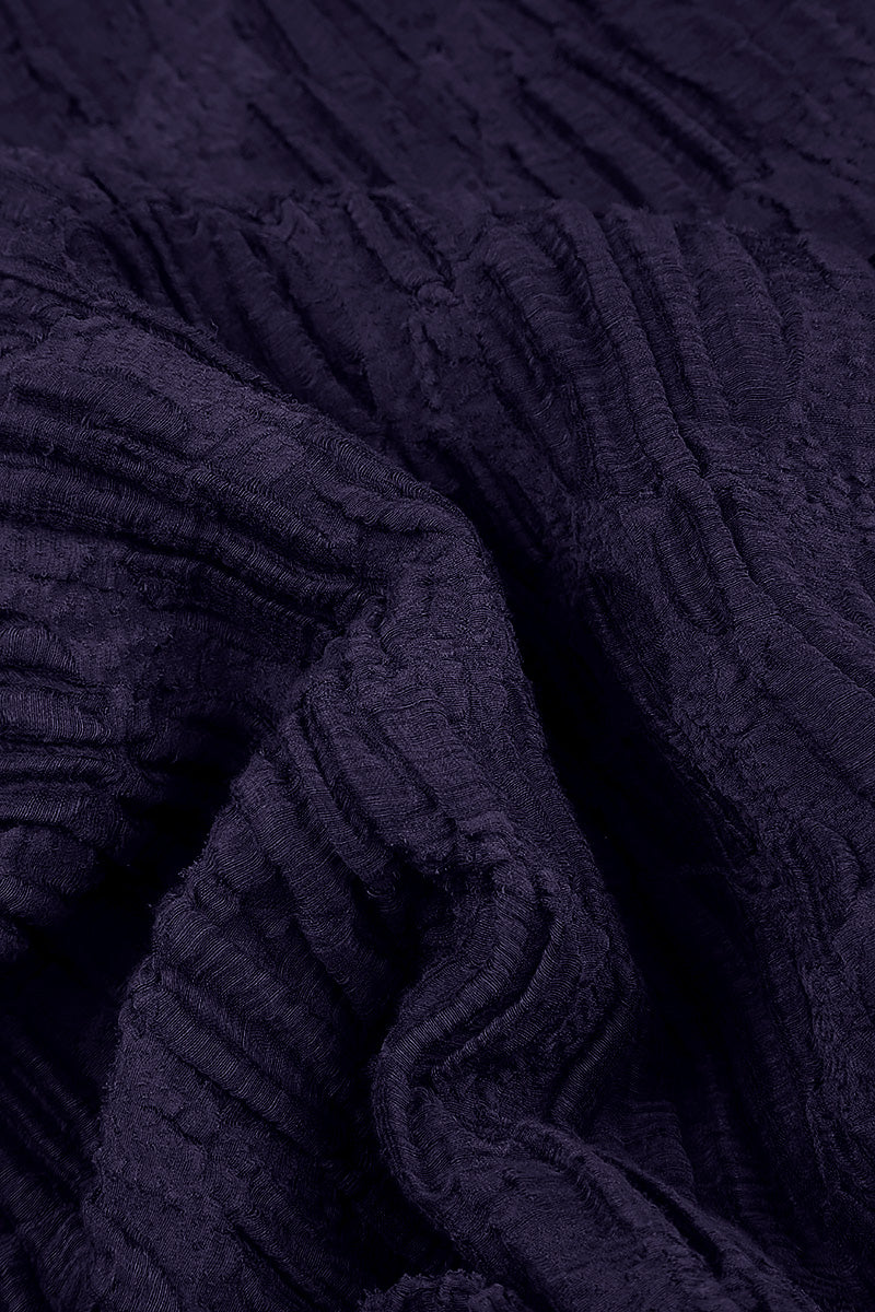 Royal Purple Circle Silk Linen Shift Dress 5
