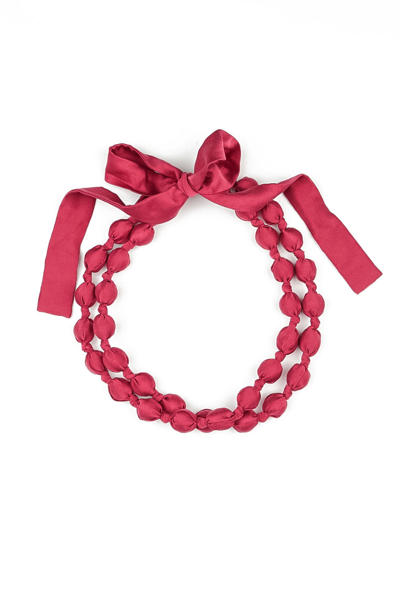 Ruby Silk Fine Bead Necklace 4