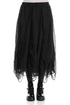 Ruched Black Silk Chiffon Skirt 1