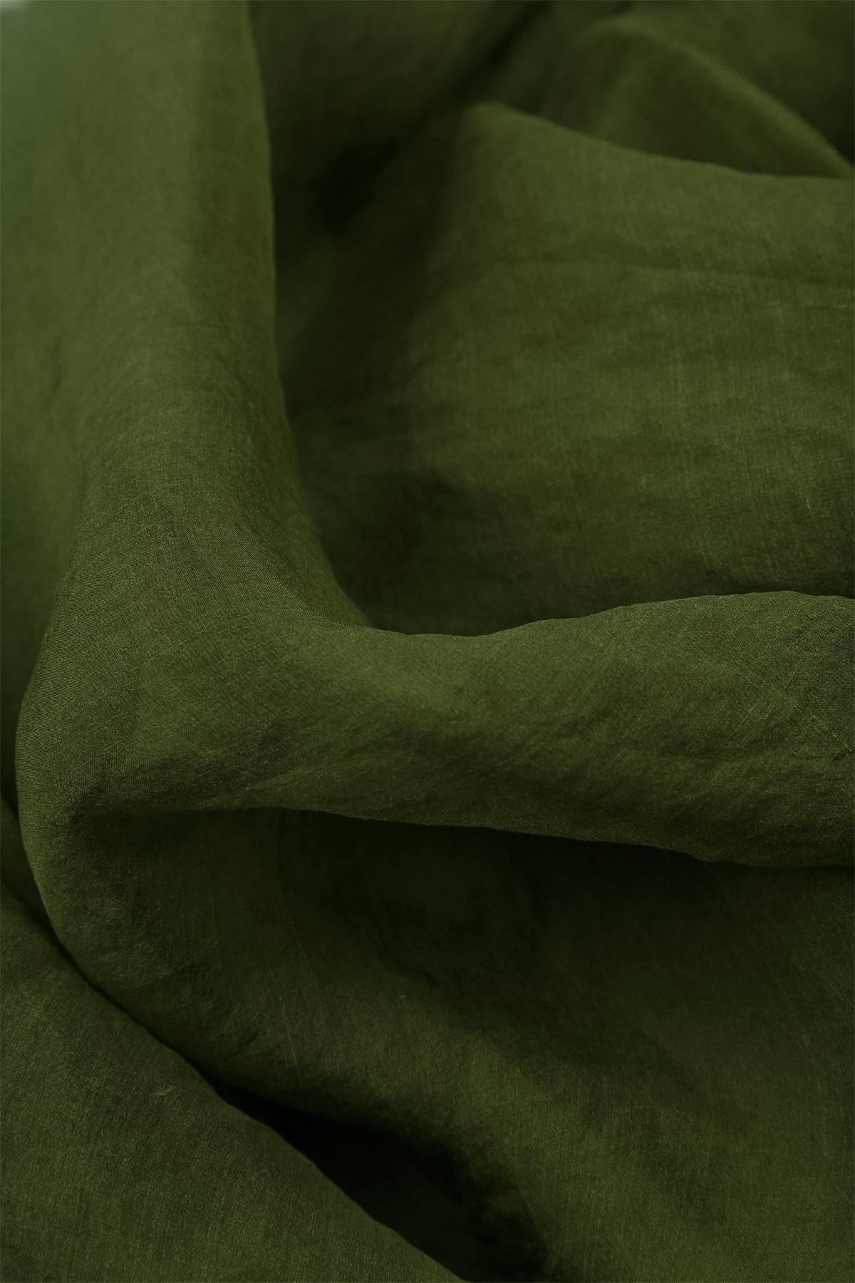 Ruched Shamrock Green Silk Chiffon Skirt