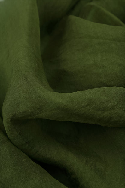 Ruched Shamrock Green Silk Chiffon Skirt