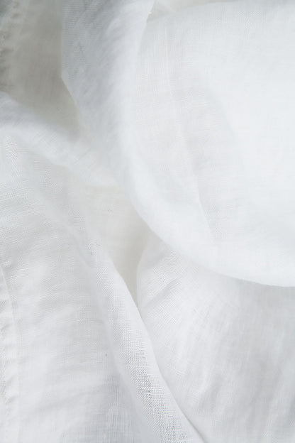 Ruffled White Gauze Linen Blouse 7