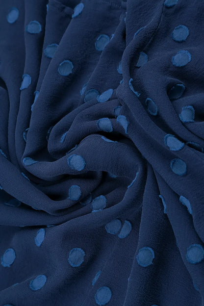 Layered Dotty Royal Blue Silk Blouse 5