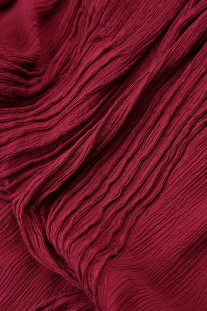 Robe romantique en soie et viscose bordeaux